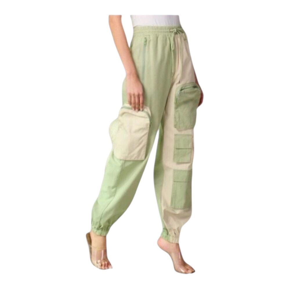 Hot & Delicious Colorblock Cargo Jogger Pants Multi Pocket Women's Size Small